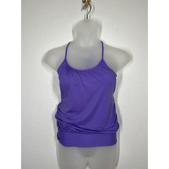 Lululemon No Limits Tank Top Size 4 Purple Built In Bra Layered - Picture 1 of 6